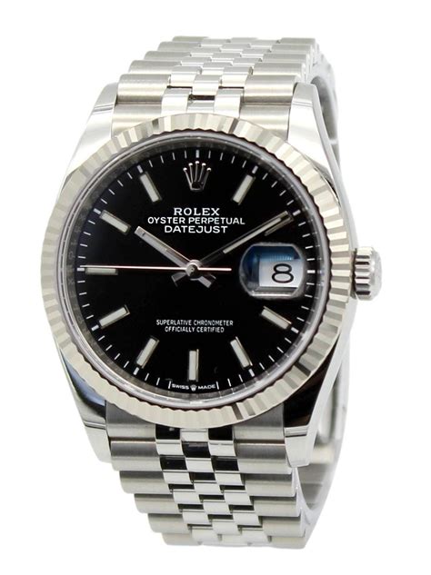 Rolex Datejust 36, Black Baton Dial. Fluted Bezel, Jubilee for £ .